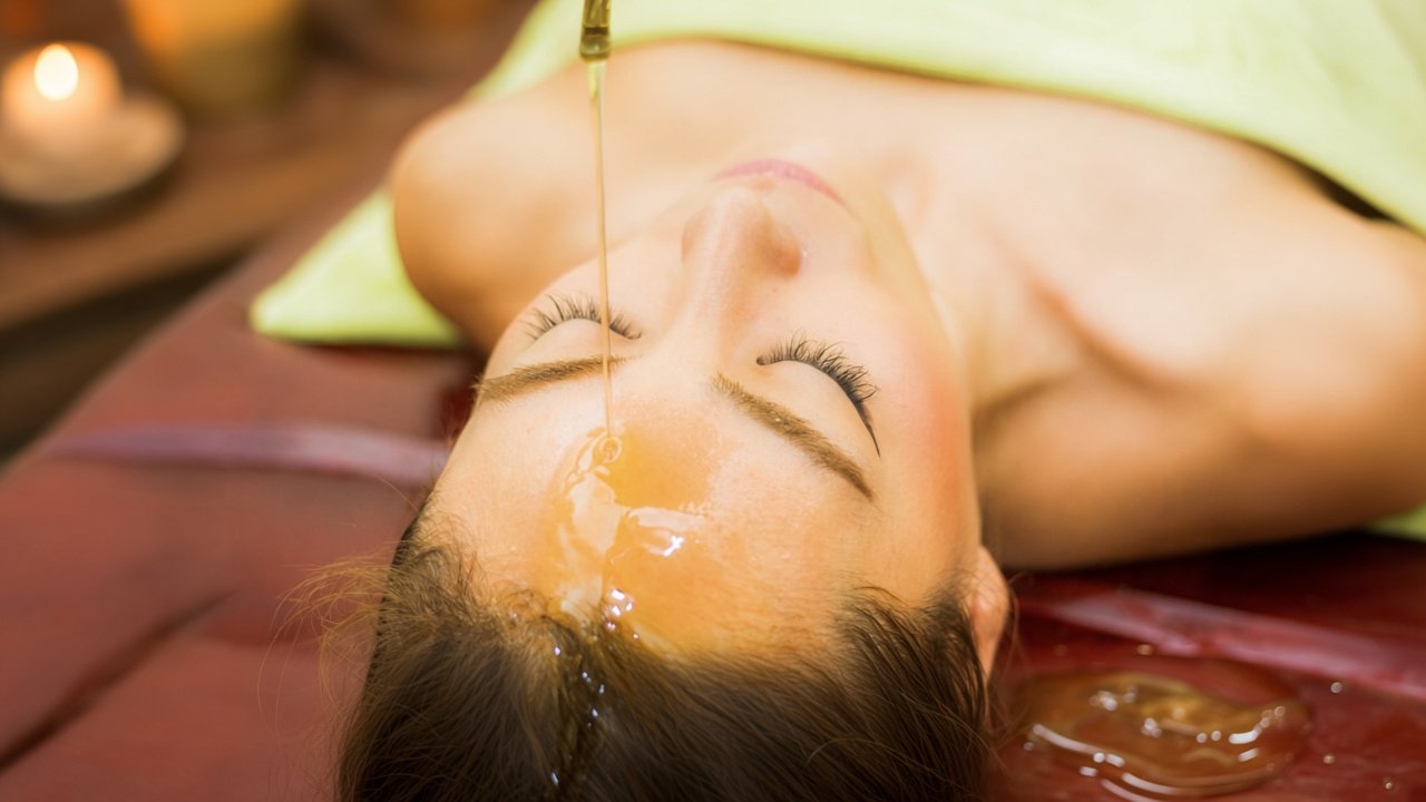 Shirodhara Ayurvedic oil therapy for stress relief and relaxation in Brisbane